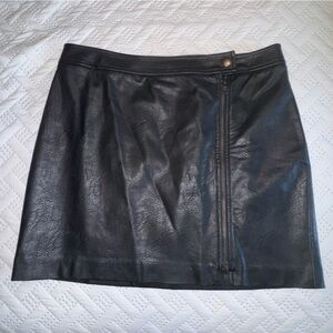 Free Press Black Faux Leather Mini Skirt